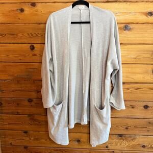 DONNI Anthropologie Open Oversized Ribbed Cardigan Sandwash Gray O/S